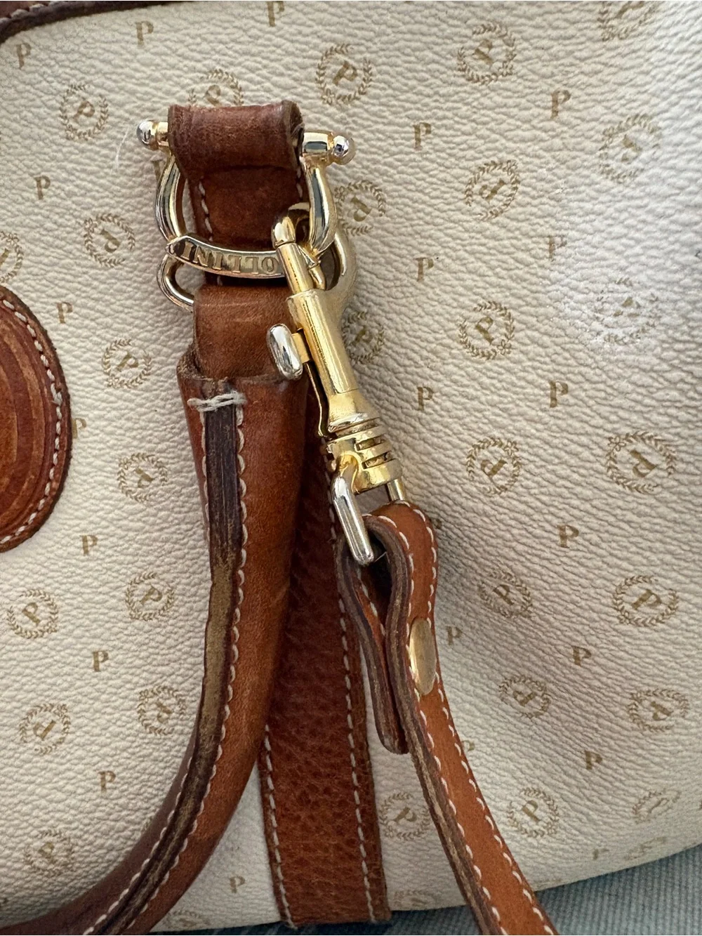 Vintage Leather Pollini Handbag Purse - Made in Italy